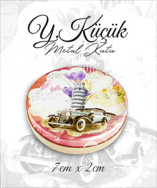 araba desenli y.küçük metal kutu