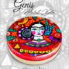 frida desenli geniş metal kutu
