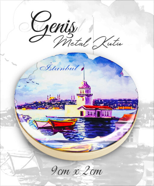 istanbul desenli geniş metal kutu