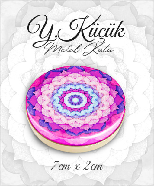 mandala desenli y.küçük metal kutu