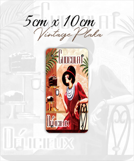 Chocolate vintage küçük magnet plaka