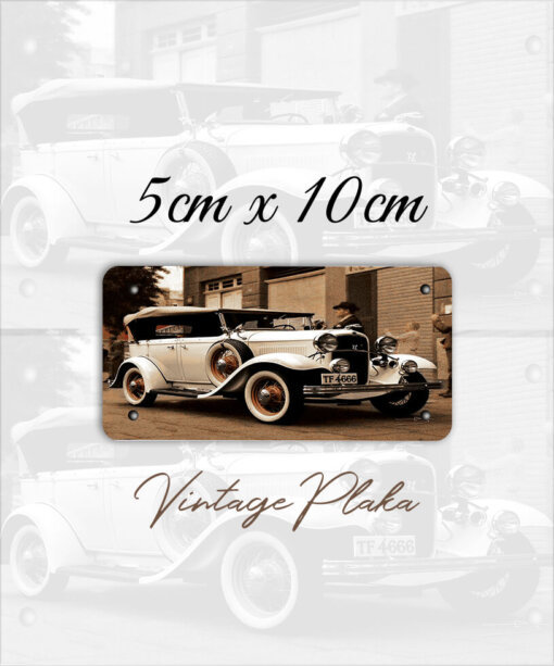 araba vintage küçük magnet plaka