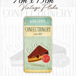 cakes vintage metal plaka