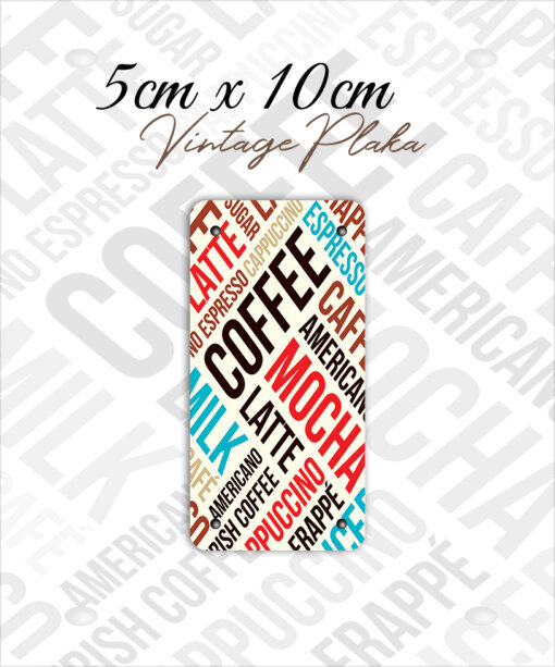 coffee retro küçük magnet plaka