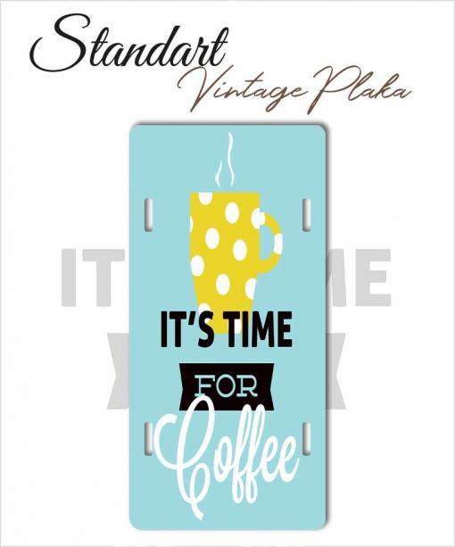 coffee time vintage metal plaka