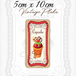 cupcake vintage küçük magnet plaka