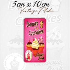 donuts vintage metal küçük magnet plaka