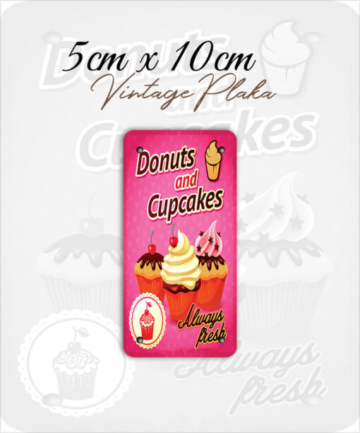 donuts vintage metal küçük magnet plaka