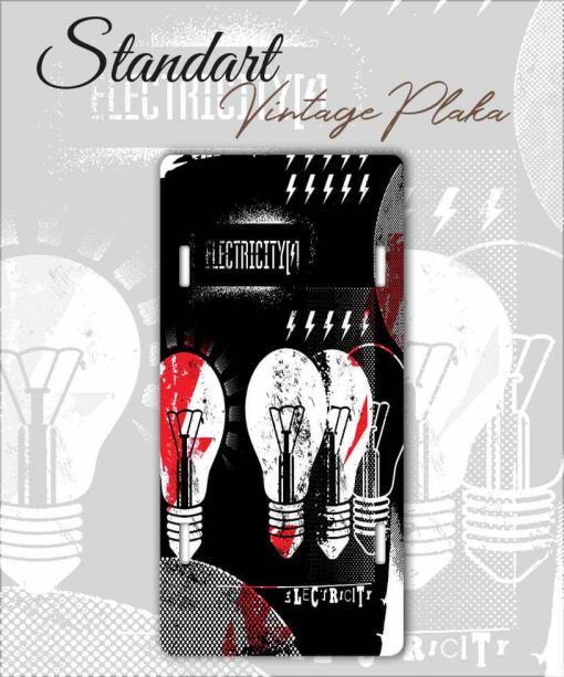 elektrik vintage metal plaka