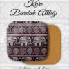 fil desenli metal kare bardakaltı