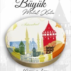 istanbul desenli büyük metal kutu