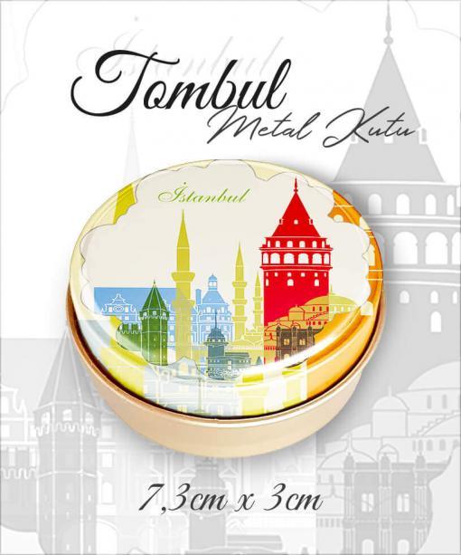istanbul desenli tombul metal kutu