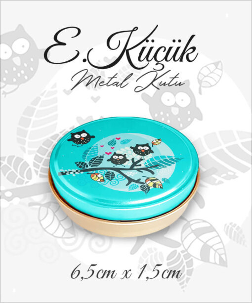 kuş desenli e.küçük metal kutu
