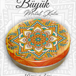 mandala desenli büyük metal kutu