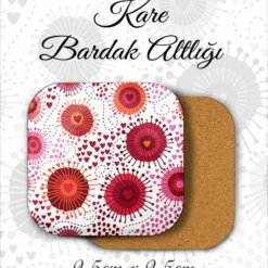 mandala desenli metal kare bardakaltı