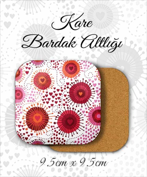 mandala desenli metal kare bardakaltı