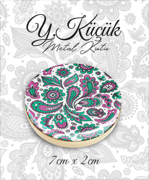 mandala desenli y.küçük metal kutu