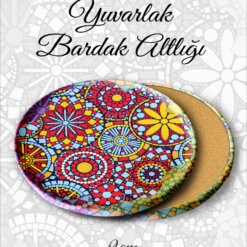 mandala desenli yuvarlak bardakaltı