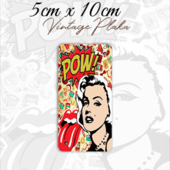 pop art vintage metal küçük magnet plaka