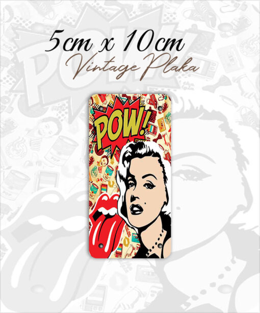 pop art vintage metal küçük magnet plaka