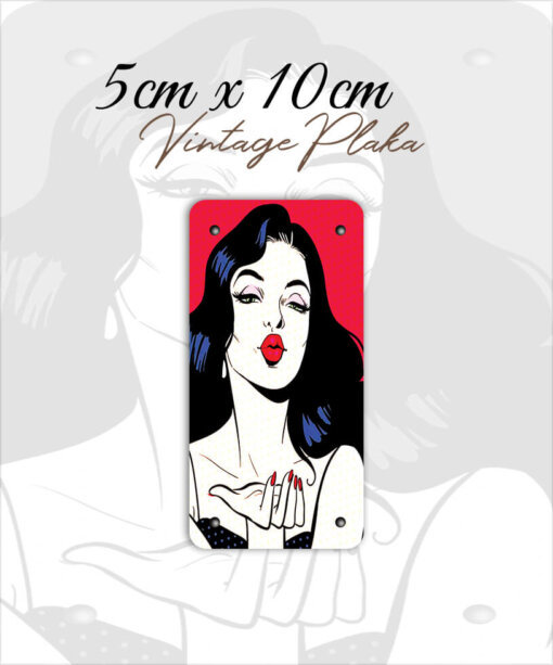 pop art vintage metal küçük magnet plaka