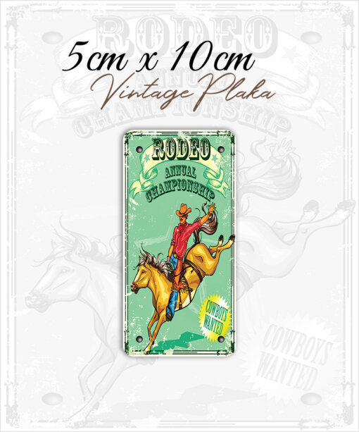 rodeo vintage küçük magnet plaka