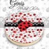 uğur böceği desenli geniş metal kutu
