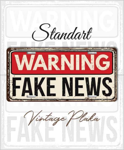 warning vintage metal plaka