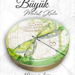 yusufçuk desenli büyük metal kutu