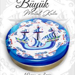 çini desenli büyük metal kutu