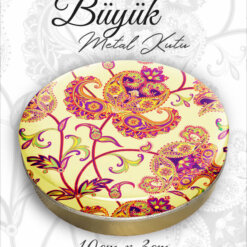 çiçek desenli büyük metal kutu