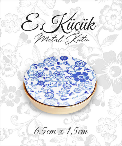 çiçek desenli e.küçük metal kutu