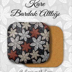 çiçek desenli metal kare bardakaltı