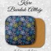çiçek desenli metal kare bardakaltı