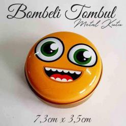 Sevimli İfadeler Desenli Bombeli Metal Kutu