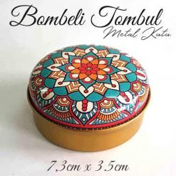 Mandala Desenli Bombeli Metal Kutu