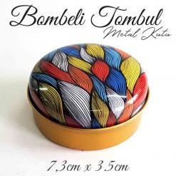 Mandala Desenli Bombeli Metal Kutu