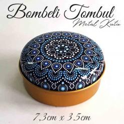 Mandala Desenli Bombeli Metal Kutu