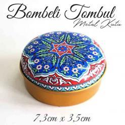 Mandala Desenli Bombeli Metal Kutu