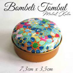 Mandala Desenli Bombeli Metal Kutu