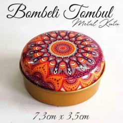 Mandala Desenli Bombeli Metal Kutu
