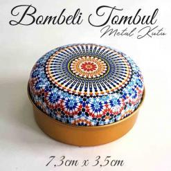 Mandala Desenli Bombeli Metal Kutu