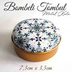 Mandala Desenli Bombeli Metal Kutu