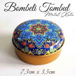 Mandala Desenli Bombeli Metal Kutu