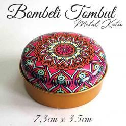 Mandala Desenli Bombeli Metal Kutu
