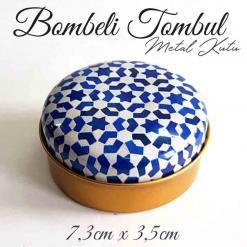 Mandala Desenli Bombeli Metal Kutu