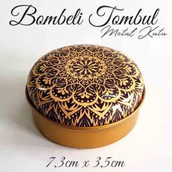 Mandala Desenli Bombeli Metal Kutu
