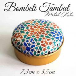 Mandala Desenli Bombeli Metal Kutu