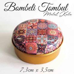 Mandala Desenli Bombeli Metal Kutu