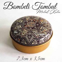 Mandala Desenli Bombeli Metal Kutu